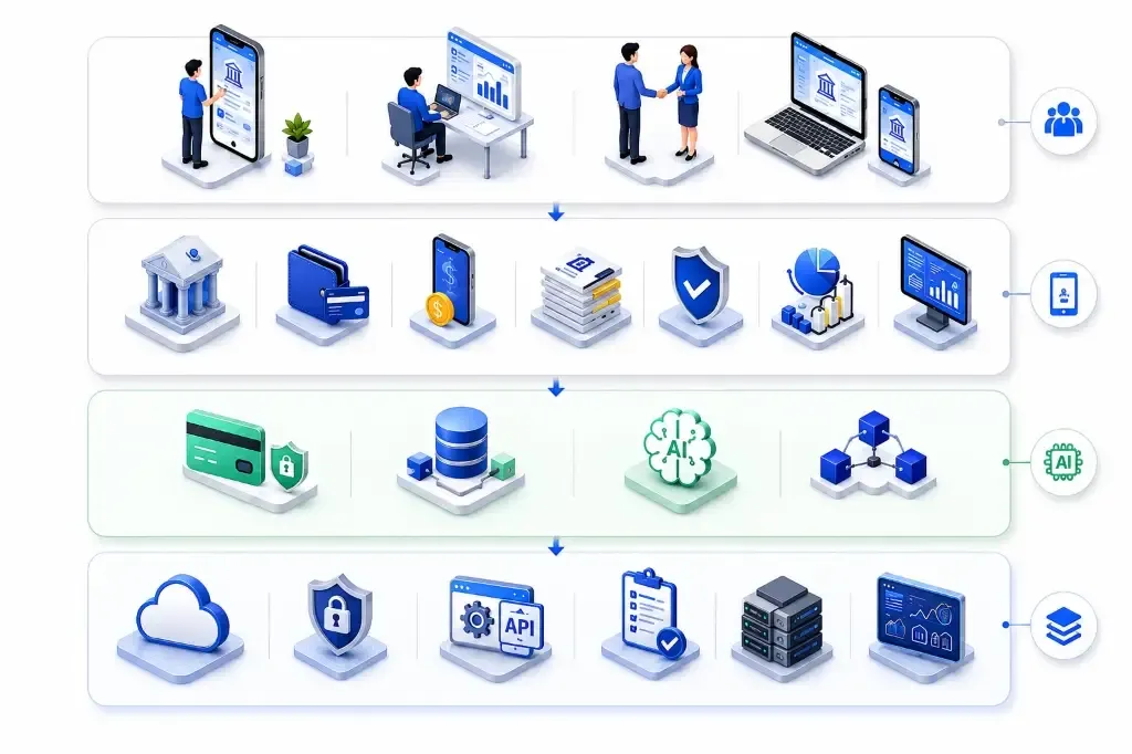 Finance Technology Ecosystem Illustration