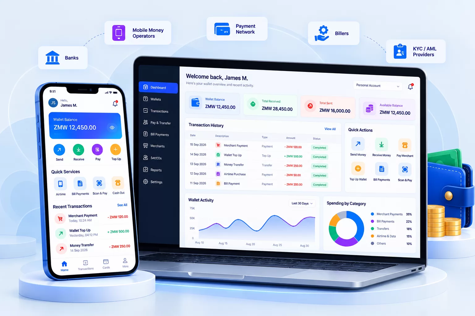 Modern Fintech Wallet Dashboard