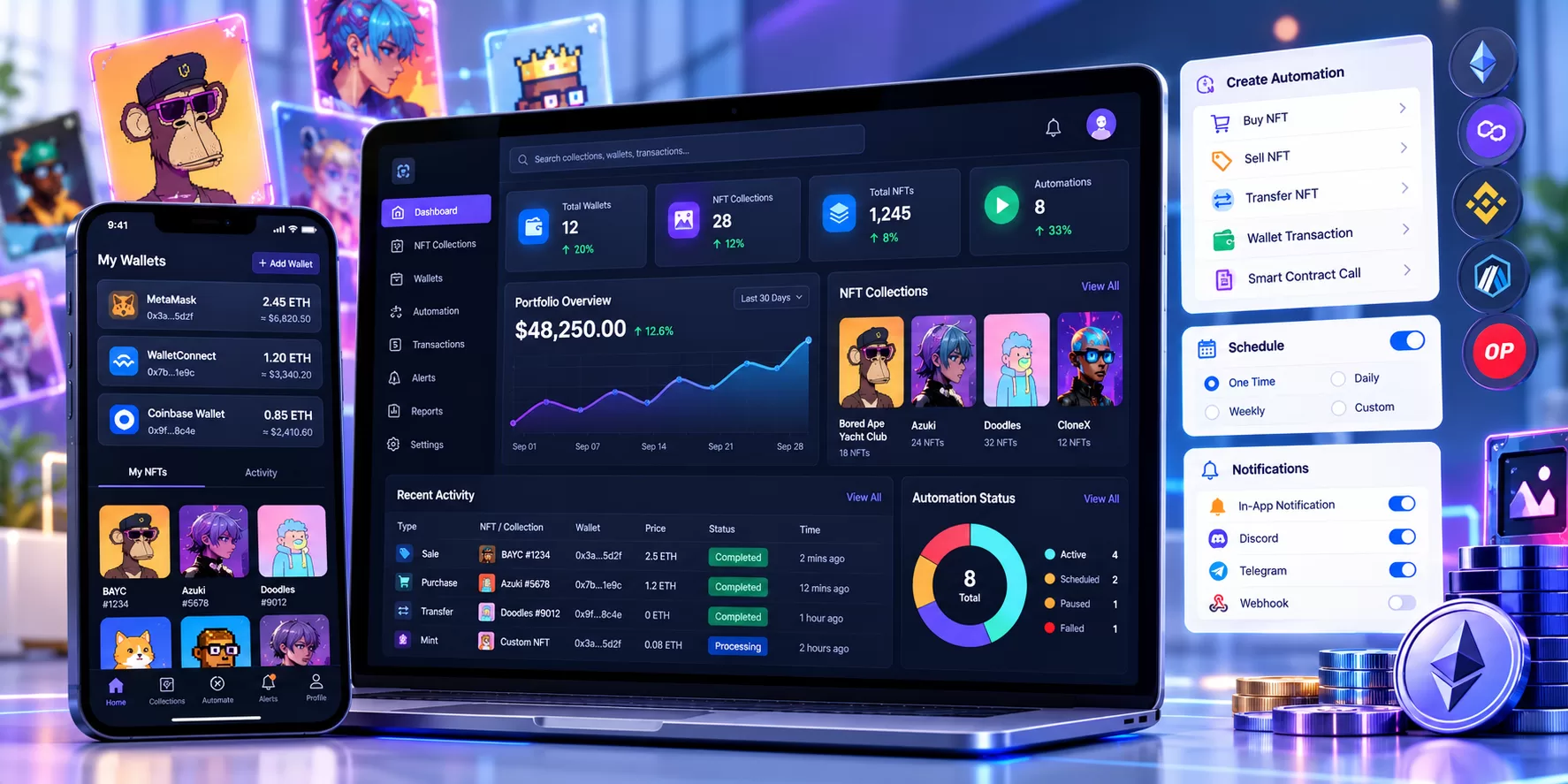 Futuristic Crypto NFT Dashboard